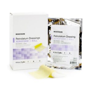 Xeroform Petrolatum Impregnated Dressing McKesson Roll 4 Inch X 3 Yard Sterile