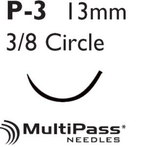 Absorbable Suture with Needle Coated Vicryl Polyglactin 910 P-3 3/8 Circle Precision Reverse Cutting Needle Size 5-0 Braided