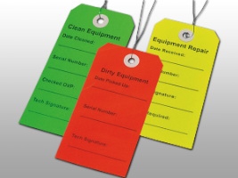 Equipment Tag For DME/HME Equipment Red 2-5/16 X 4-3/4 Inch Card Stock 500 per Case
