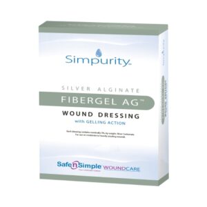 Silver Alginate Dressing Simpurity Fibergel AG 4 X 4-3/4 Inch Rectangle Sterile