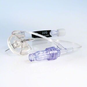 Huber Needle Infusion Set Surecan Safety II 20 Gauge 1 Inch 8 Inch Tubing Needleless Y-Site Injection Port