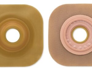 Ostomy Barrier New Image Trim to Fit, Standard Wear Adhesive Tape Borders 44 mm Flange Green Code System Flexwear Up to 1 Inch Opening
