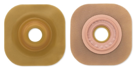 Ostomy Barrier New Image Trim to Fit, Standard Wear Adhesive Tape Borders 44 mm Flange Green Code System Flexwear Up to 1 Inch Opening