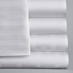 Bed Sheet ComforTwill Fitted 54 X 80 X 14 Inch White Reusable