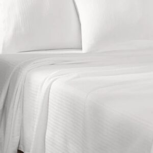 Bed Sheet ComforTwill Fitted 60 X 80 X 14 Inch White Reusable