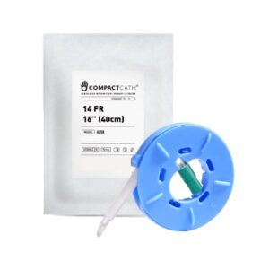 Urethral Catheter CompactCath Coude Tip Silicone Lubricated PVC 14 Fr. 16 Inch