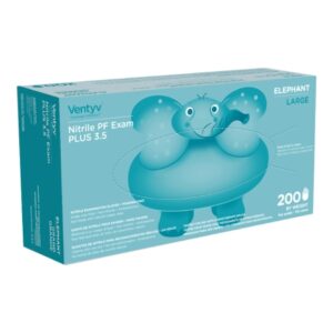 Exam Glove Ventyv Plus 3.5 ELEPHANT Large NonSterile Nitrile Standard Cuff Length Textured Fingertips Violet Chemo Tested