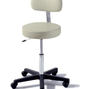Air Lift Stool Ritter 273 Value Series Backrest Air Lift, Pneumatic Height Adjustment, Single Lever 5 Casters Latte