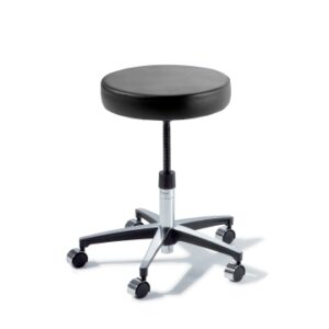 Manual Screw Adjust Stool Ritter 274 Classic Series Backless Screw Adjust, Manual Seat Height Adjustment 5 Casters Latte