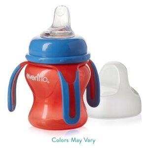 Sippy Cup Evenflo Soft-flo 5 oz. Red / Blue Plastic / Silicone Reusable