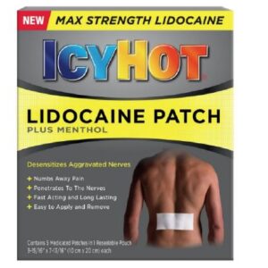 Topical Pain Relief Icy Hot 4% – 1% Strength Lidocaine / Menthol Patch 5 per Box