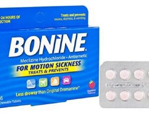 Nausea Relief Bonine 25 mg Strength Chewable Tablet 16 per Box