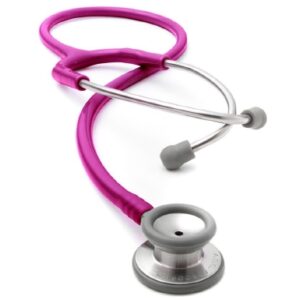 Clinician Stethoscope Adscope 604 Metallic Raspberry 1-Tube 22 Inch Tube Double Sided Chestpiece