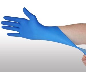 Exam Glove Pulse LOGIC Medium NonSterile Nitrile Standard Cuff Length Fully Textured Blue Chemo Tested / Fentanyl Tested