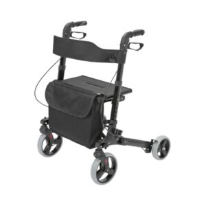 4 Wheel Rollator HealthSmart Gateway Black Adjustable Height / Lightweight / Folding Aluminum Frame