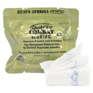 Hemostatic Dressing Quick-Clot Combat Gauze 3 Inch X 4 Yard 1 per Pack Sterile