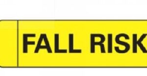 Pre-Printed Label Ident-Alert Auxiliary Label Yellow Paper Fall Risk Black Alert Label 3/8 X 1-1/2 Inch