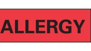 Pre-Printed Label Ident-Alert Allergy Alert Red Paper Allergy Black Alert Label 3/8 X 1-1/2 Inch