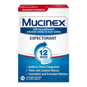 Cold and Cough Relief Mucinex 1,200 mg Strength Tablet 28 per Box