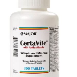 Multivitamin Supplement Major Vitamin A / Ascorbic Acid / Vitamin K 3,500 IU – 600 mg – 400 IU Strength Tablet 300 per Bottle