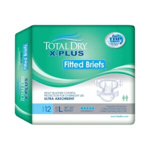 Unisex Adult Incontinence Brief Total Dry X-Plus Large Disposable Heavy Absorbency