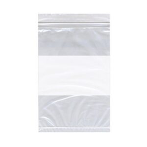 Reclosable Bag 5 X 8 Inch Plastic Clear / White Block Zipper Closure