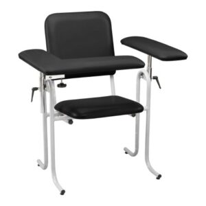 Blood Drawing Chair McKesson 1 Straight Arm / 1 Flip Up Arm Black