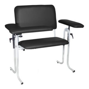 Blood Drawing Chair McKesson 1 Straight Arm / 1 Flip Up Arm Black
