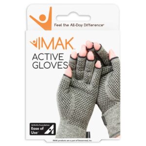 Compression Glove IMAK Compression Active Open Finger Small Wrist Length Hand Specific Pair