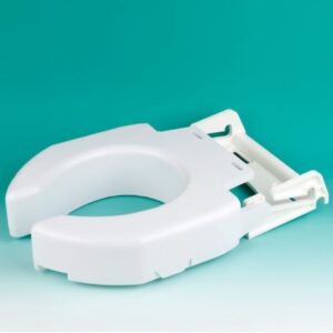 Bariatric Hinged Raised Toilet Seat Ableware Secure-Bolt 3 Inch Height Elongated 600 lbs. Weight Capacity