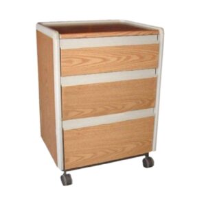 Refurbished Bedside Cabinet Vista Natural Wood 20 X 17-1/2 X 31-7/16 Inch 3 Drawers No Shelves