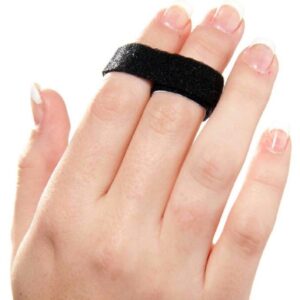 Finger Wrap Splint 3pp Buddy Loops Adult One Size Fits Most Hook and Loop Strap Closure Finger Black