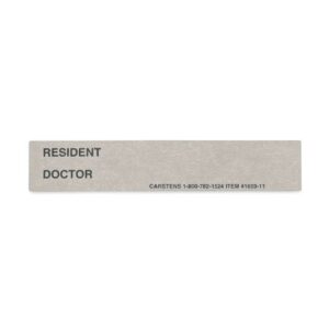 Pre-Printed Label Cartens Record Keeping Gray Cardstock  Resident_Doctor_ Black Communication Label 1-1/2 X 5 Inch