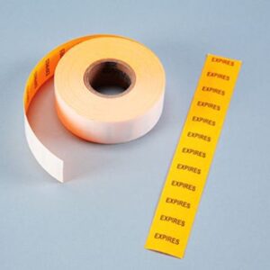 Pre-Printed Label HCL Auxiliary Label Orange Paper Expires Black Quality Control Label 1/2 X 7/8 Inch
