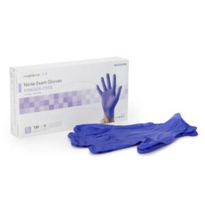 Exam Glove McKesson Confiderm 3.0 X-Large NonSterile Nitrile Standard Cuff Length Textured Fingertips Blue Not Rated