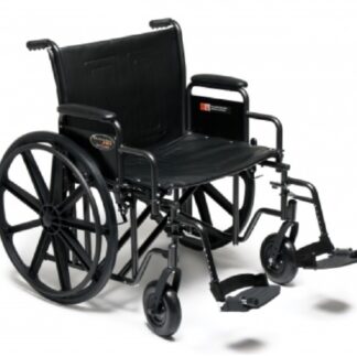 Bariatric Wheelchair Traveler HD Heavy Duty Dual Axle Full Length Arm Swing-Away Footrest Black Upholstery 20 Inch Seat Width Adult 500 lbs. Weight Capacity