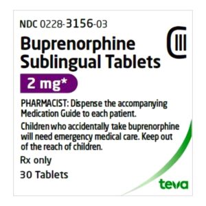 Buprenorphine HCl 2 mg Tablet 30 Tablets