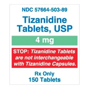 Tizanidine HCl 4 mg Tablet 150 Tablets