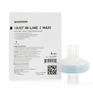 Heat and Moisture Exchanger with Filter McKesson 32.1 mg H2O/L @ VT 500 mL 1.43 cm H2O @ 30 LPM