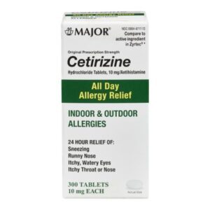 Allergy Relief Major 10 mg Strength Tablet 300 per Bottle