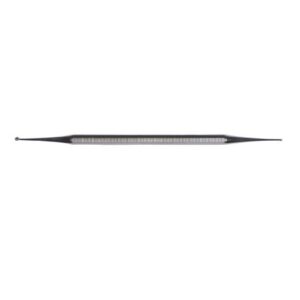 Excavator Curette McKesson Argent 5-1/2 Inch Length Double-ended Solid Octagon Handle 1.5 mm Tip / 2.5 mm Tip Straight Fenestrated Round Cup Tip