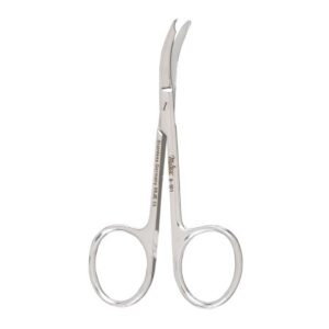 Stitch Scissors McKesson Argent Shortbent 3-1/2 Inch Length OR / Surgical Grade German Stainless Steel NonSterile Finger Ring Handle Curved Blunt Tip / Blunt Tip