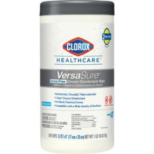 Surface Disinfectant Cleaner Clorox Healthcare VersaSure Premoistened Quaternary Based Manual Pull Wipe 85 Count Canister Scented NonSterile