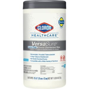 Surface Disinfectant Cleaner Clorox Healthcare VersaSure Premoistened Quaternary Based Manual Pull Wipe 150 Count Canister Scented NonSterile