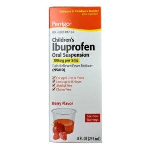 Children’s Pain Relief Perrigo 100 mg / 5 mL Strength Ibuprofen Oral Suspension 4 oz.