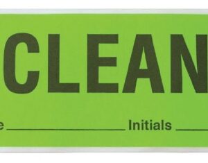 Pre-Printed Label Auxiliary Label Fluorescent Green Paper CLEAN Date_____Initial_________ Black Communication Label 1.8 X 4 Inch
