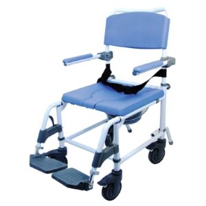 Commode / Shower Chair Healthline EZee Life Padded Flip-Back Arms Aluminum Frame Padded Backrest 22 Inch Seat Width 440 lbs. Weight Capacity