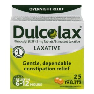 Laxative Dulcolax Tablet 25 per Box 5 mg Strength Bisacodyl USP