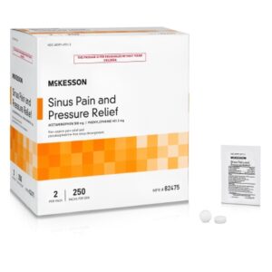 Cold and Sinus Relief McKesson Brand 500 mg – 5 mg Strength Tablet 2 per Pack