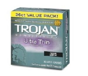 Condom Trojan Lubricated One Size Fits Most 36 per Box